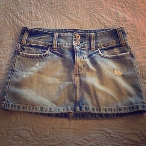 Jean distressed skirt